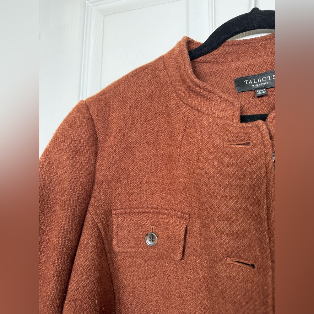 Talbots Wool Blend Rust Jacket Blazer Plus Petite… - image 2
